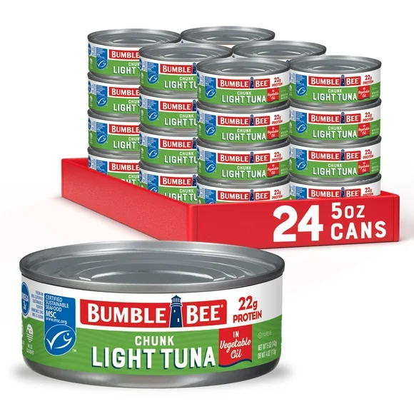 24-Cans, Bumble Bee Chunk Light Tuna in Vegetable Oil ... Trackable Cuba Home Delivery Included.