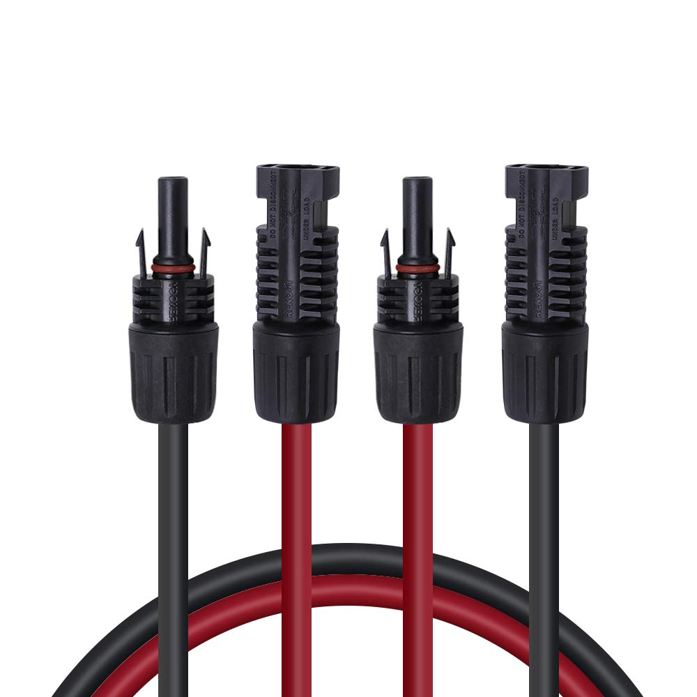 20 Ft. - 10 AWG Solar Panel Pair Extension Cables, Male & Female Connectors, 1 Pair, Red & Black    ... Trackable Cuba Home Delivery Included.