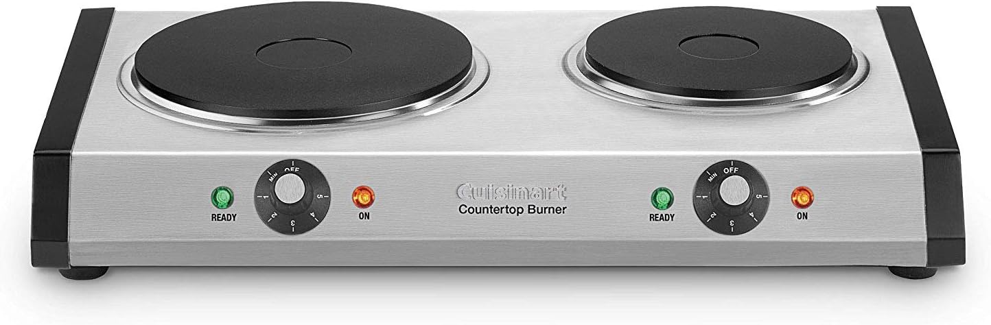 Cuisinart Countertop Double Burner, Stainless Steel/Black   ...   Trackable Cuba Home Delivery Included.