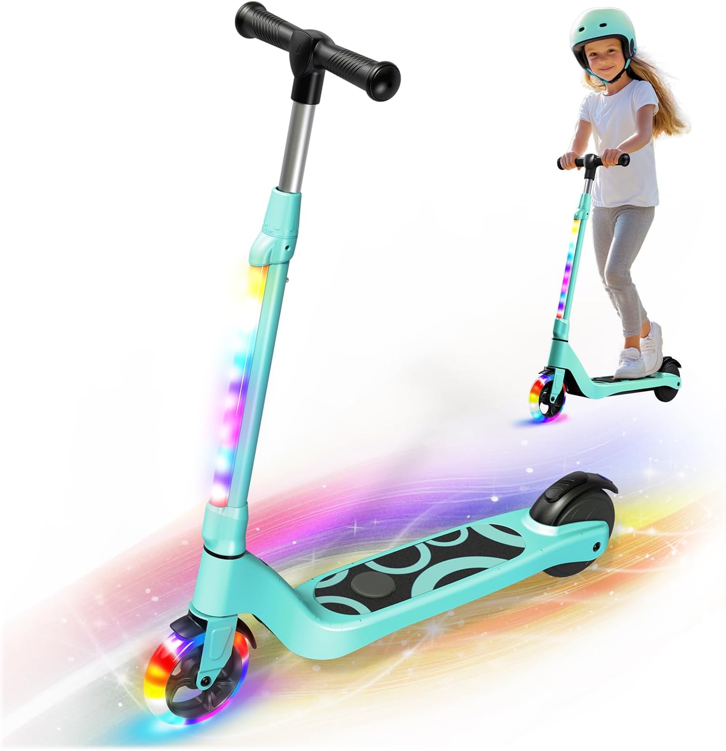 GREEN-Electric Scooter for Kids Age 6-12, 60W, 5Mile Range, 6.2mph, Headlight, Adjustable ... Trackable Cuba Home Delivery Included.