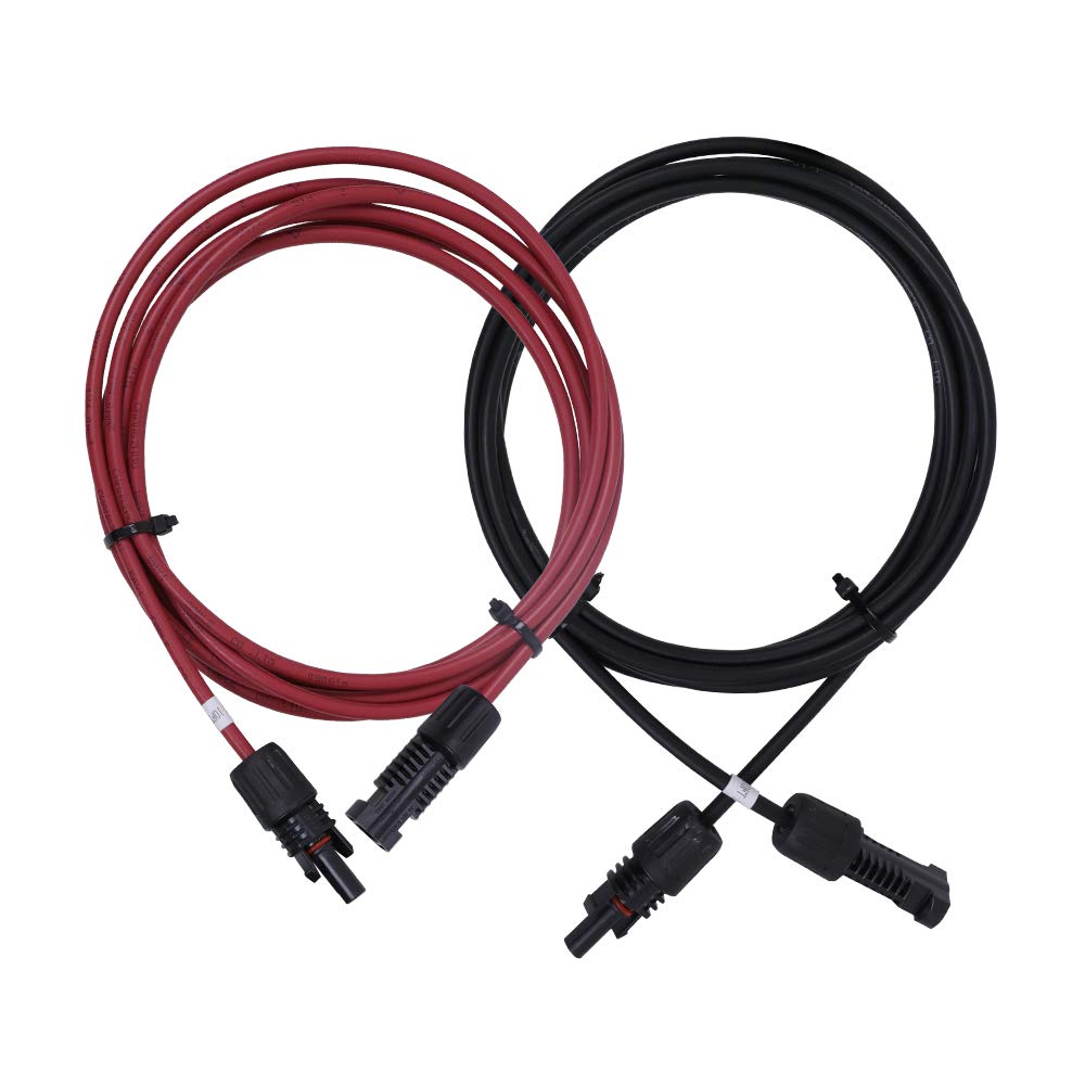 10 Ft. - 12 AWG Solar Panel Pair Extension Cables, Male & Female Connectors, 1 Pair, Red & Black ... Trackable Cuba Home Delivery Included.