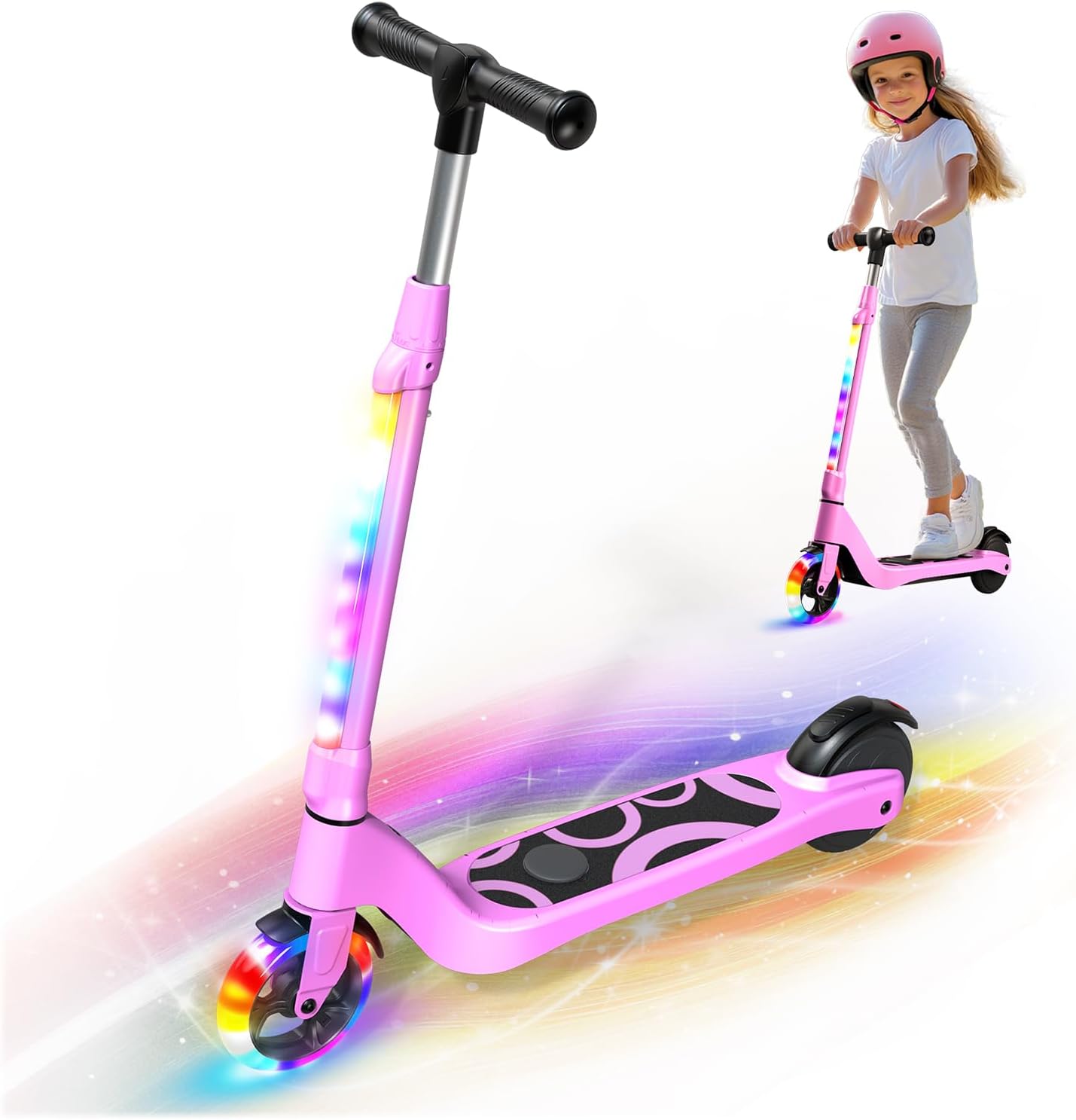 PINK-Electric Scooter for Kids Age 6-12, 60W, 5Mile Range, 6.2mph, Headlight, Adjustable ... Trackable Cuba Home Delivery Included.