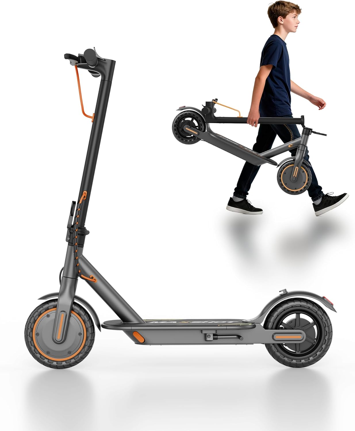 350-Watt, GRAY-ORANGE Electric Scooter for Adults-Teens, 12-21 Mile Range, 16-22 MPH by MAXSHOT ... Trackable Cuba Home Delivery Included.