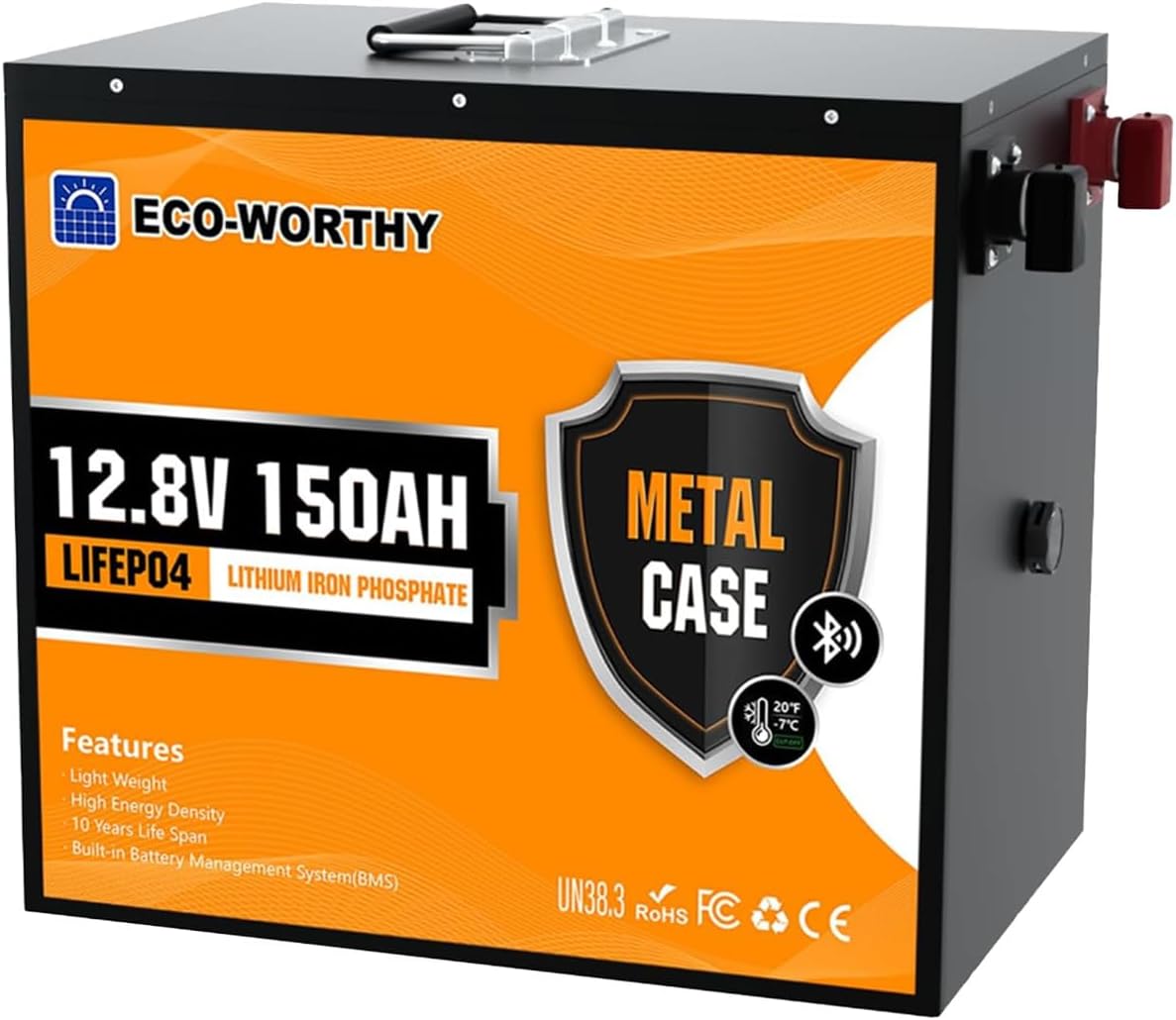 150Ah, 12 Volt, Lithium Battery with Bluetooth, ECO-WORTHY ... Trackable Cuba Home Delivery Include.