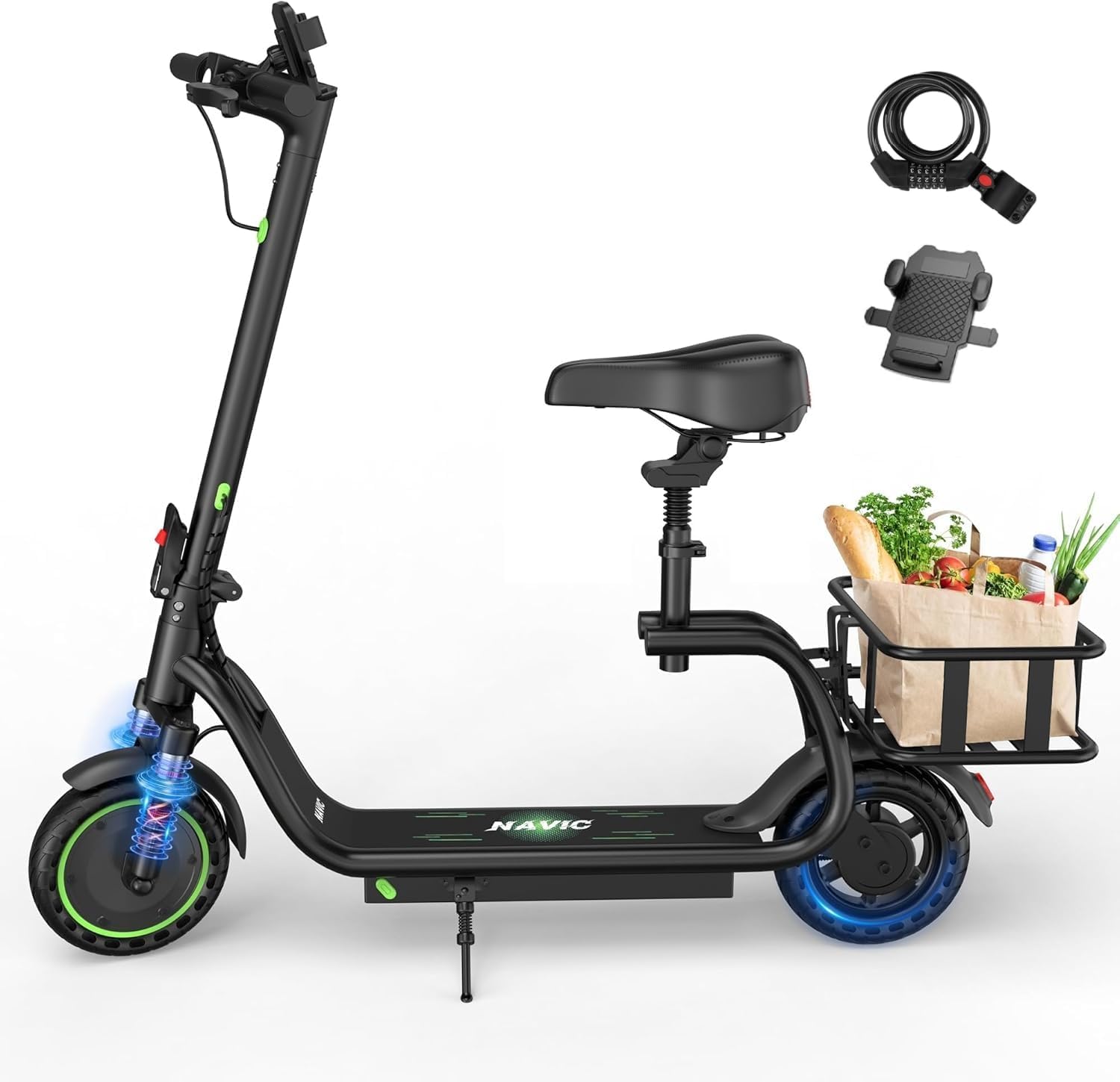 350-Watt with SEAT Electric Scooter for Adults-Teens, 19 Mile Range, 19 MPH by NAVIC ... Trackable Cuba Home Delivery Included.