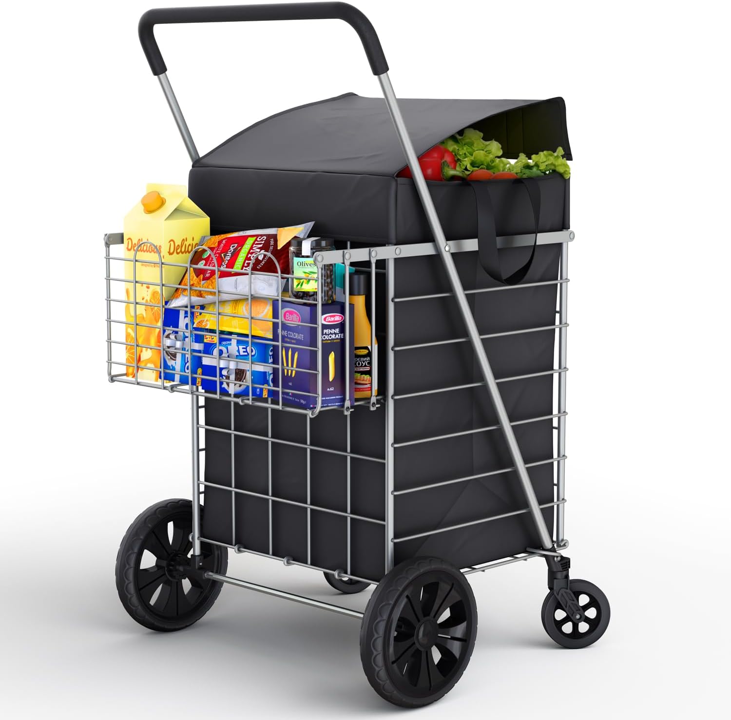 Shopping Cart w/Waterproof Basket Liner Foldable Collapsible & Lightweight ...  Cuba Trackable Home Delivery Included.