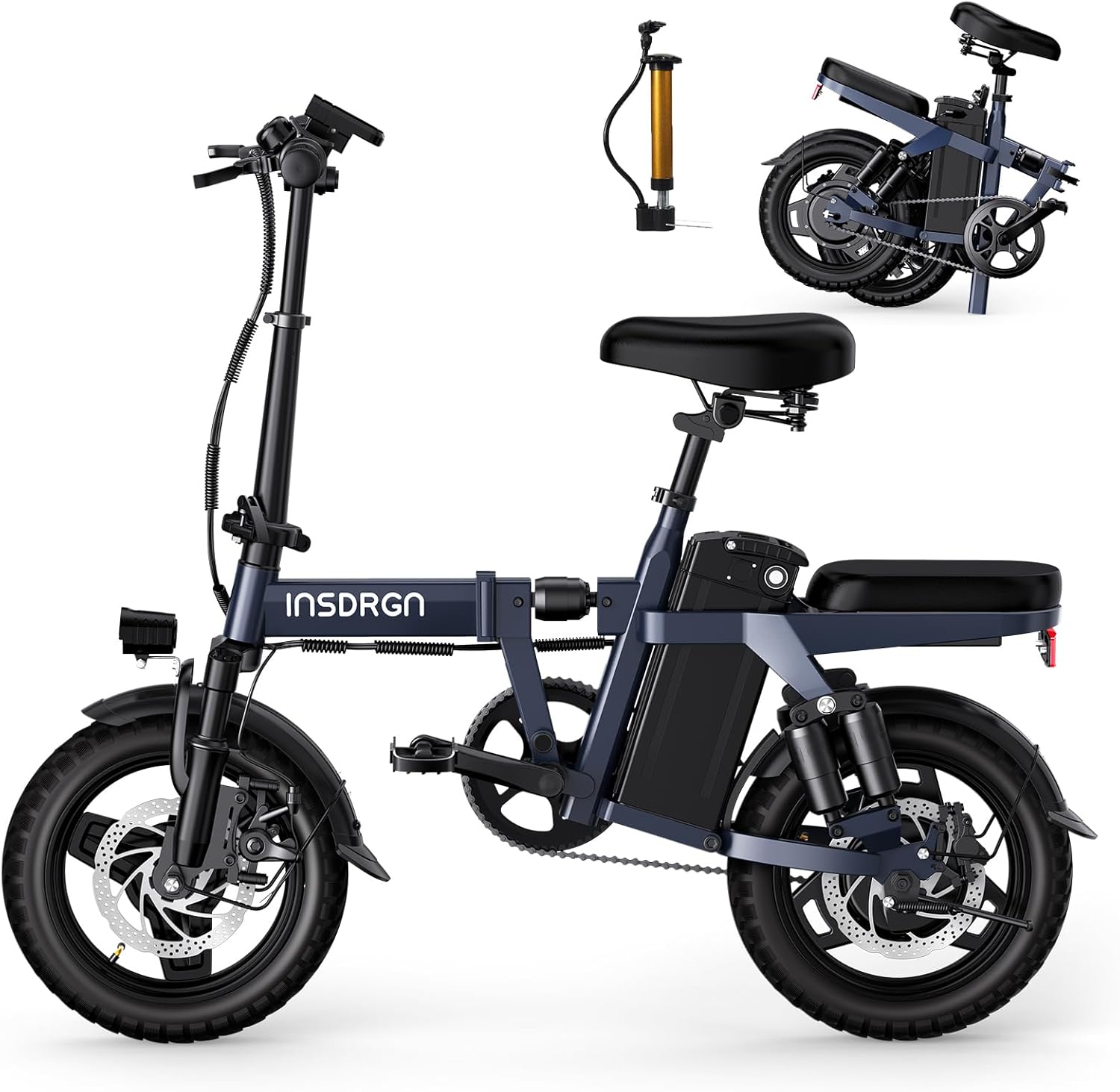 500-Watt BLUE Electric Bike with Pedal Assist, 9 Shock Absorbers, Removable Battery - UL2849 ... Trackable Cuba Home Delivery Included.