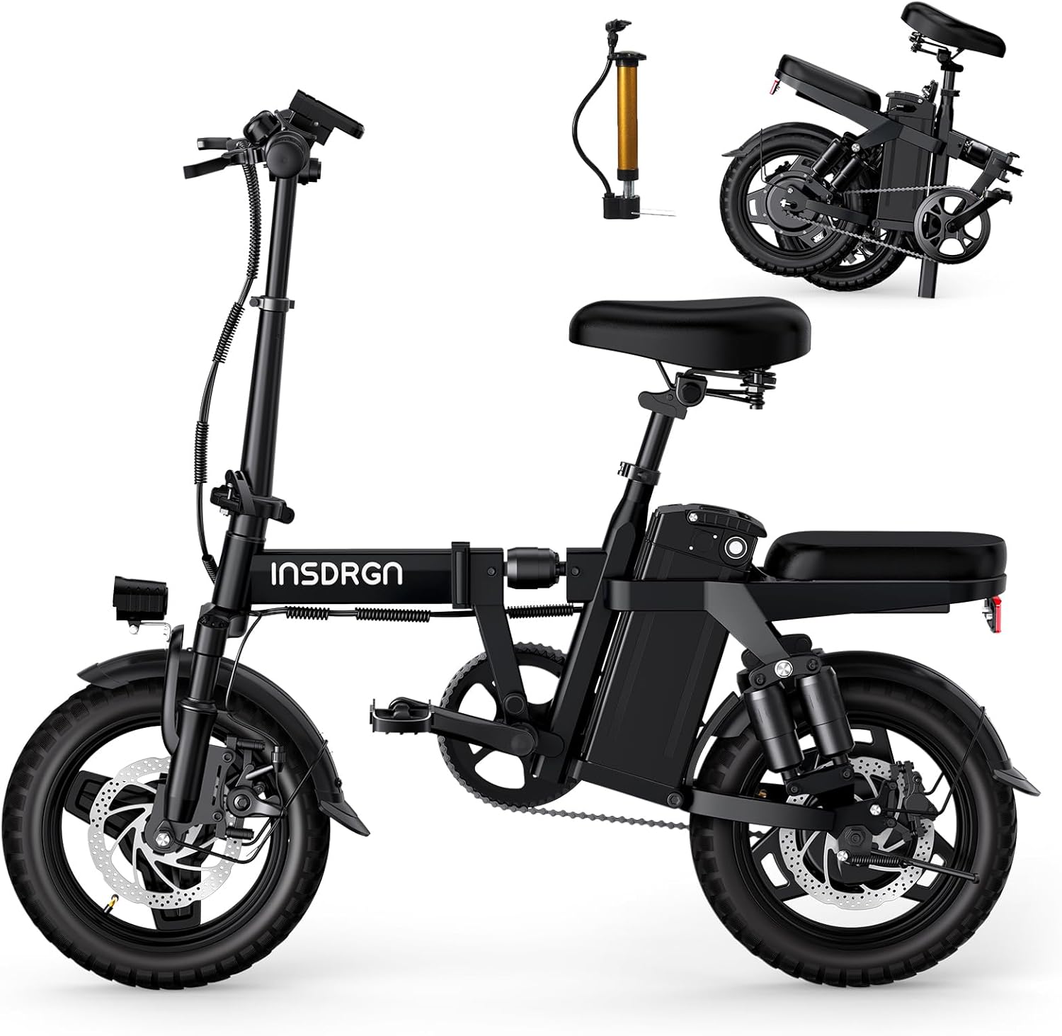 500-Watt BLACK Electric Bike with Pedal Assist, 9 Shock Absorbers, Removable Battery - UL2849 ... Trackable Cuba Home Delivery Included.