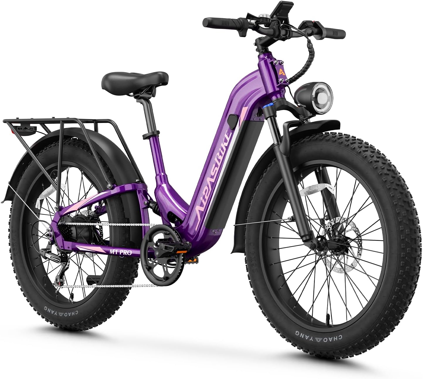 1800 W. PURPLE Aipas Pro Electric Bike, 26'' x 4.0'' Fat Tire 85 Mile Range, 36MPH, 7 Speed ... Trackable Cuba Home Delivery Included.