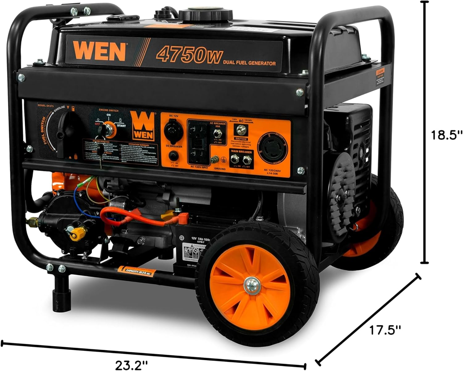 WEN 4,750-Watt 120V/240V Dual Fuel Portable Generator, Electric Start ... Delivery to Mariel, Cuba Included.