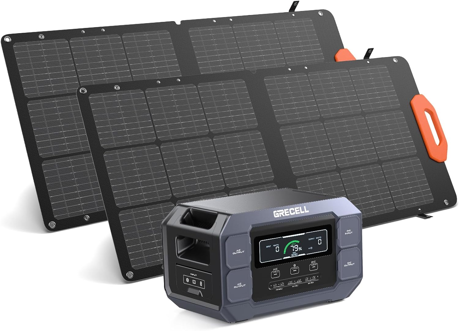 2,200-Watt Power Station with (2) 100-Watt Solar Panels by GRECELL... Trackable Cuba Home Delivery Included.