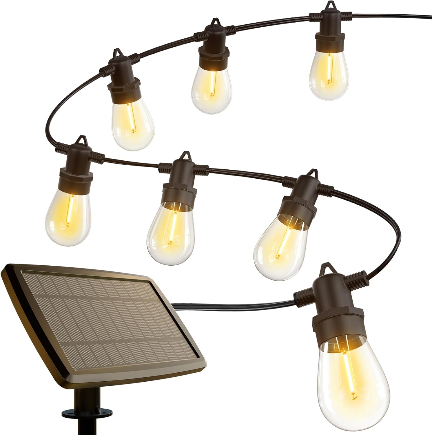 1-PACK, 32 (1W) bulbs, 104 Ft. Solar String Lights, Outdoor-Waterproof, USB Charging, Dimmable, Shatterproof Bulbs ... Cuba Home Delivery Included, Trackable.