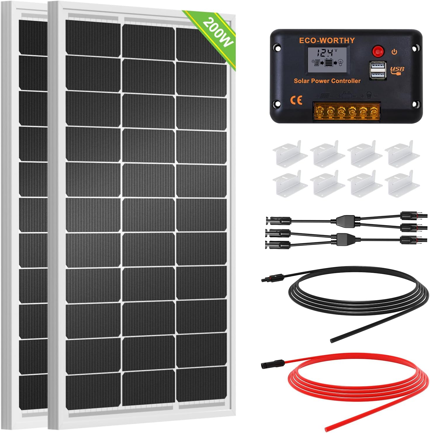 200-Watt Solar Panel Kit by ECO-WORTHY ..... Trackable Cuba Home Delivery Included.
