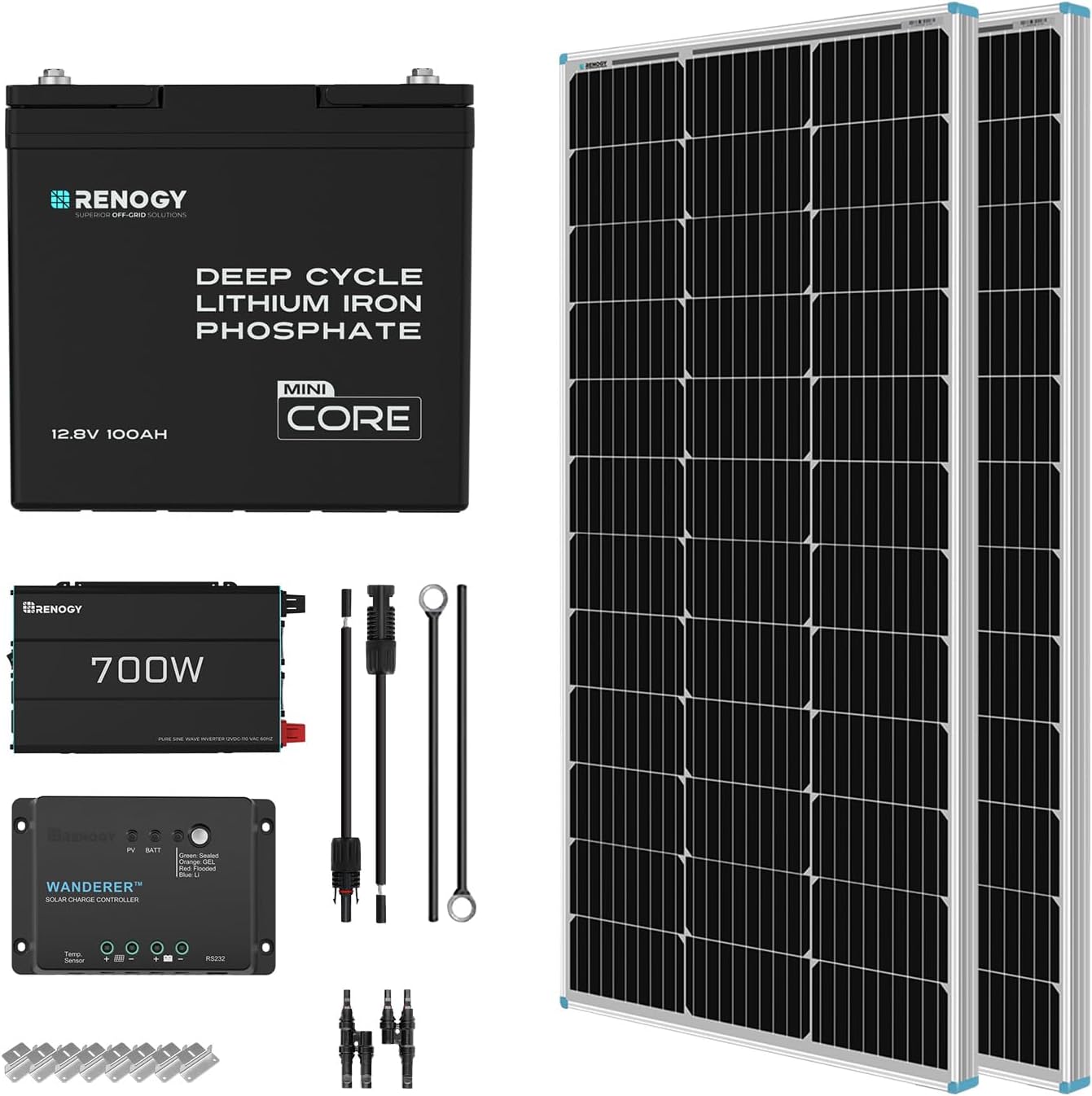 200 Watt Solar Panel COMPLETE STARTER Kit by Renogy ..... Trackable Cuba Home Delivery Included.