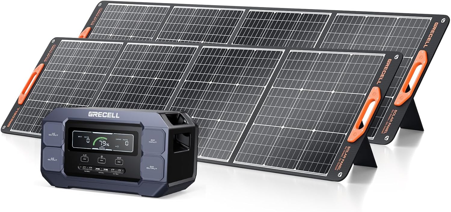 2,400-Watt Power Station with 350-Watt Solar Panel by GRECELL... Trackable Cuba Home Delivery Included.