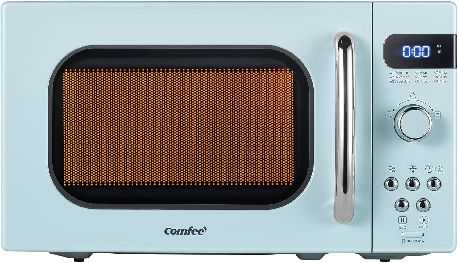GREEN Retro, Small Microwave Oven, 0.7 Cu. Ft, 700 W. by Comfee ... Trackable Cuba Home Delivery Included.