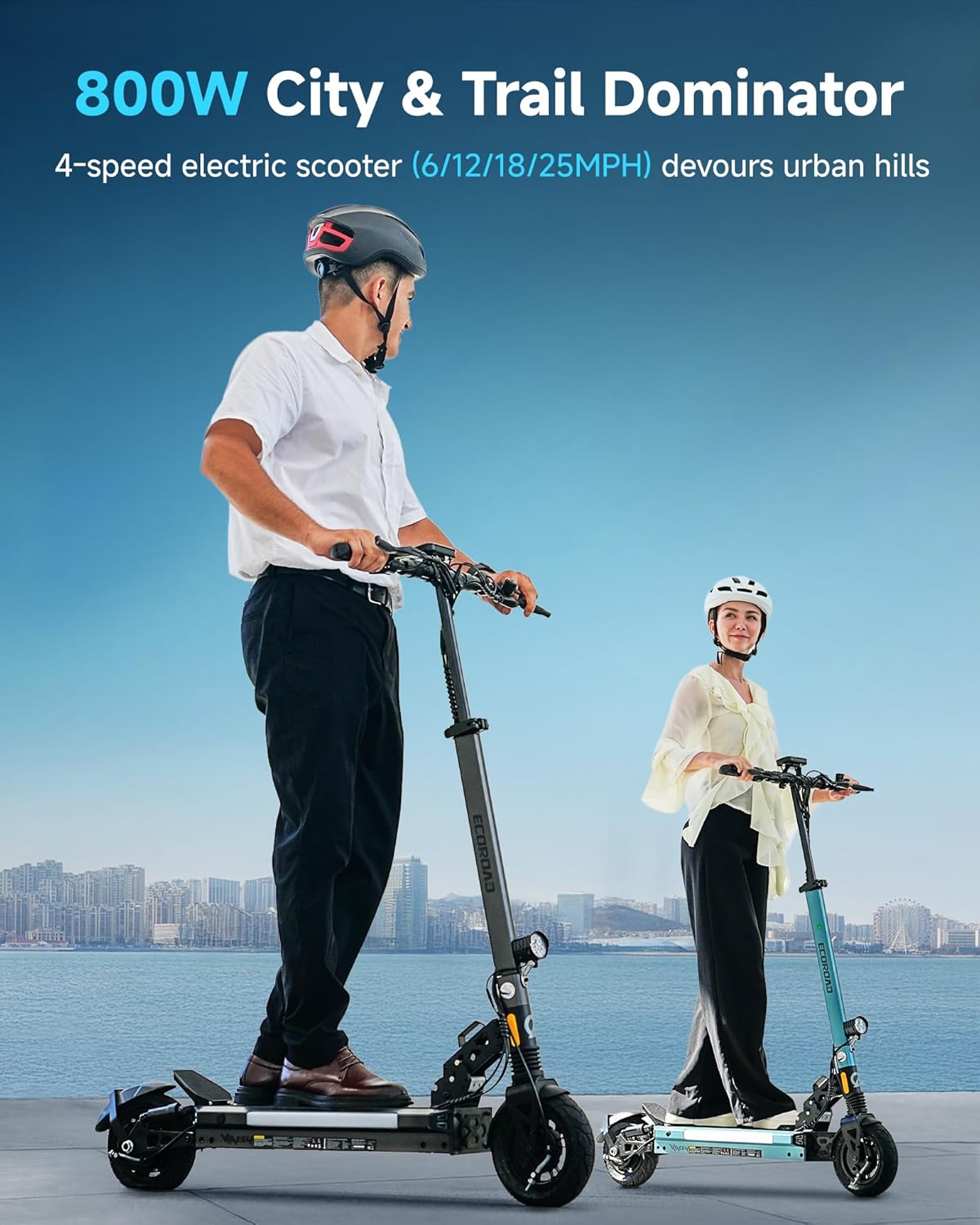 800-Watt, BLUE, ECOROAD Electric Scooter for Adults, 25 Mile Range, 25 MPH  ...  Trackable Cuba Home Delivery Included.