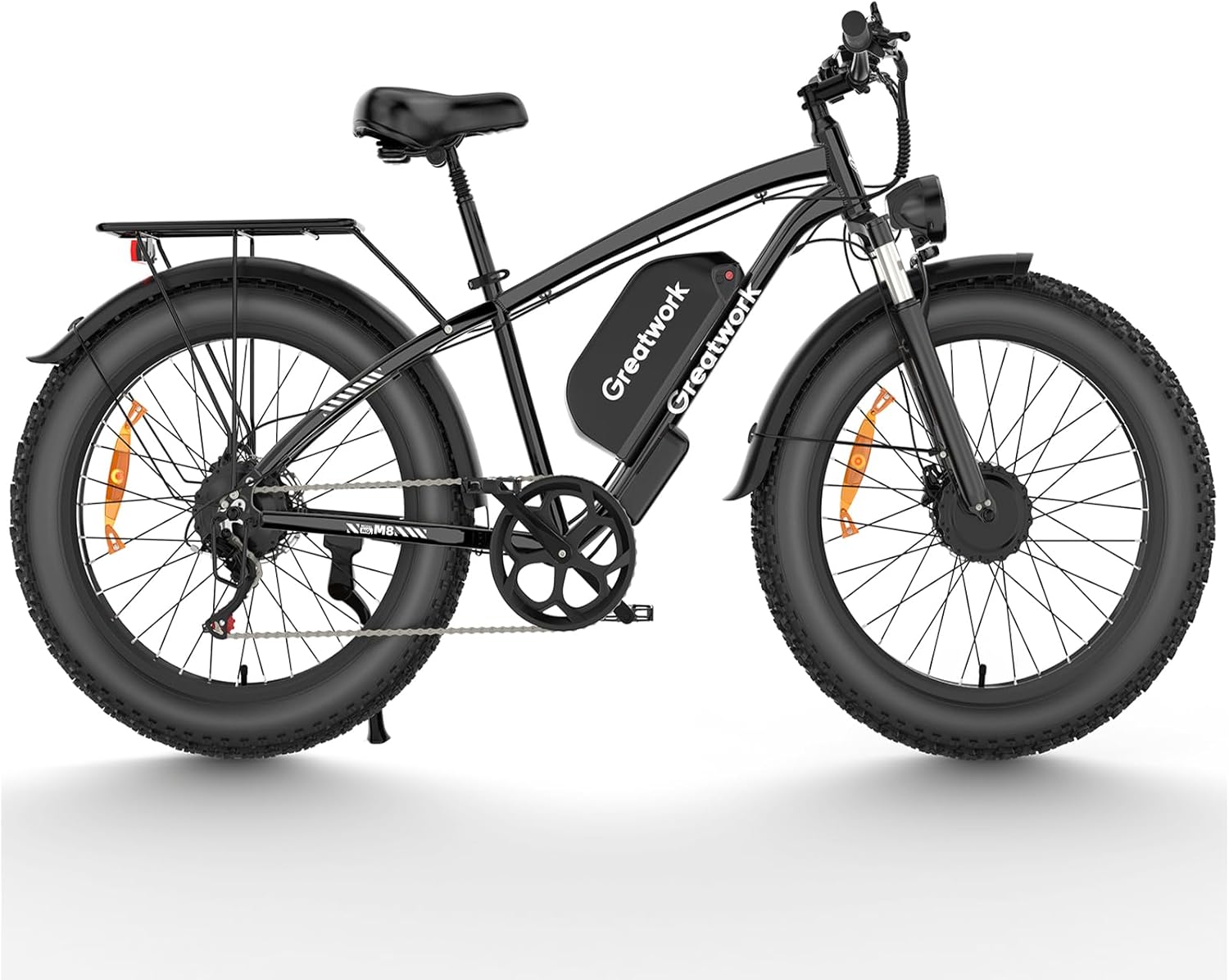 4000 W. BLACK Dual Motor GREATWORK Electric Bike 45MPH,100 Mile Range, 26" x 4.0 Fat Tire, 7-Speed ... Trackable Cuba Home Delivery Included.