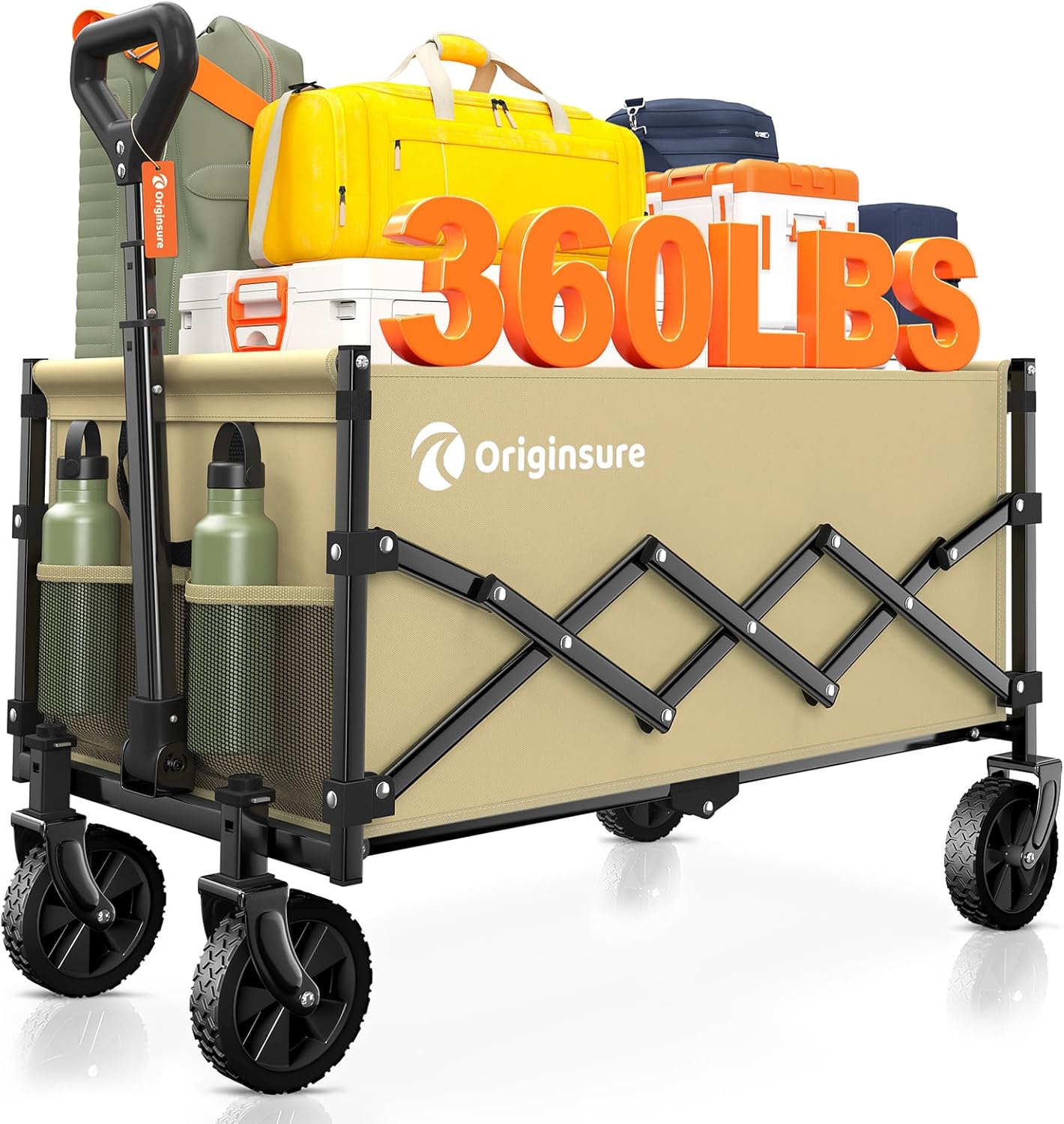 KHAKI Collapsible Wagon Cart Foldable, Lightweight, Heavy Duty by Originsure ... Cuba Trackable, Home Delivery Included.