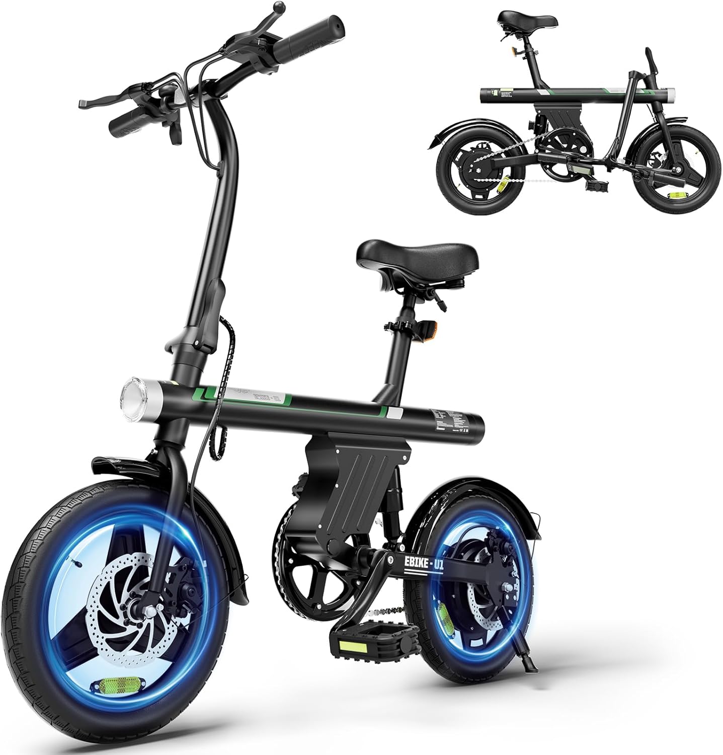 500 Watt 3-Speed Rideplux Small Urban Electric Bike 14" Tires, 20MPH Range 55+ Removable Battery Lightweight ... Trackable Cuba Home Delivery Included.