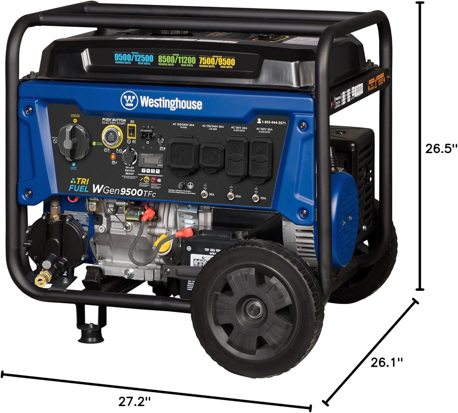 Westinghouse 12500 Watt Tri-Fuel Generator, Remote Electric Start ... Delivery to Mariel, Cuba Included.