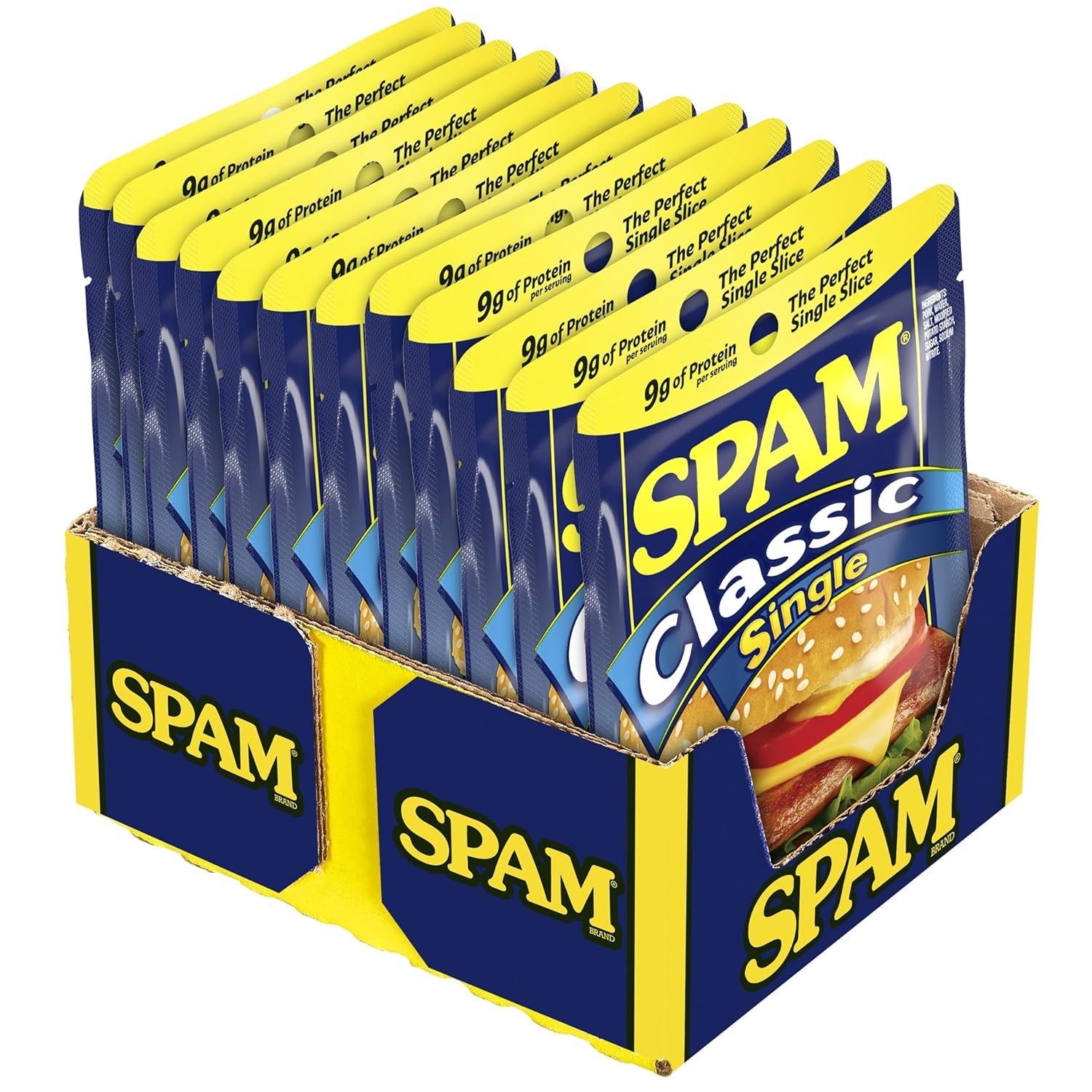(120 Pouches) SPAM Single Classic, 2.5 oz. Pouches, 5 Crackers ... Cuba Home Delivery Included, Trackable.