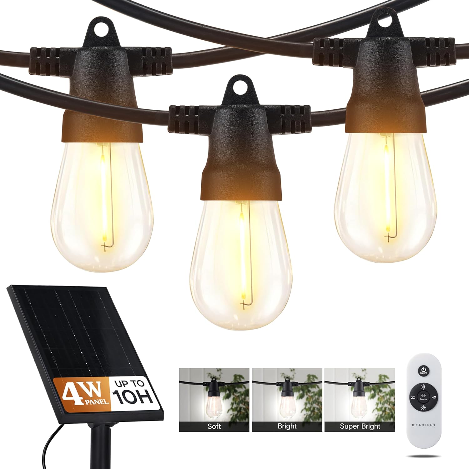 1-PACK, 12 (4W) LED Bulbs 27 Ft. Pro Solar Powered Outdoor String Lights, Shatterproof, Waterproof ... Cuba Home Delivery Included, Trackable.