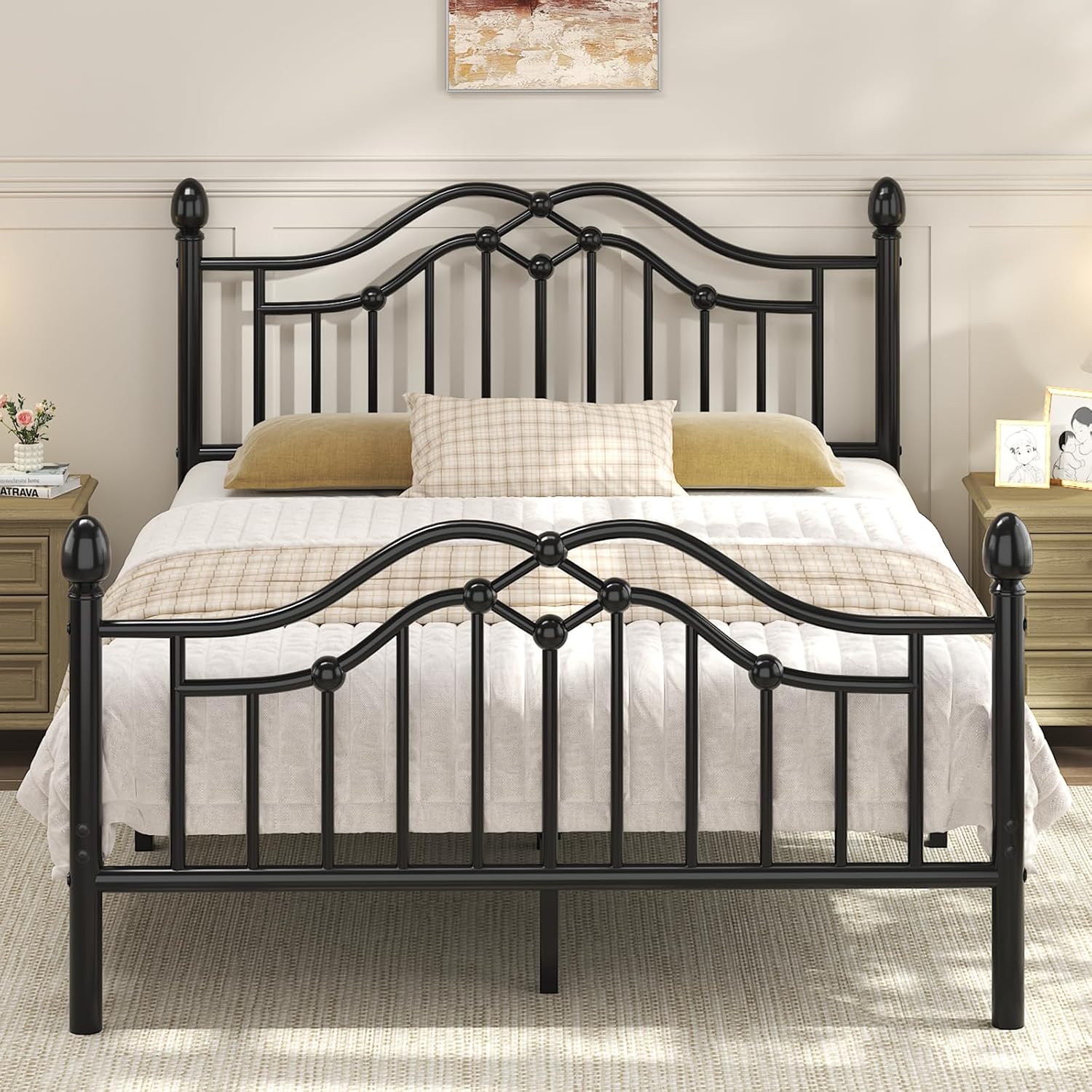 FULL Size, Black, Metal Platform Bed with Headboard and Footboard ...... Trackable Cuba Home Delivery Included.
