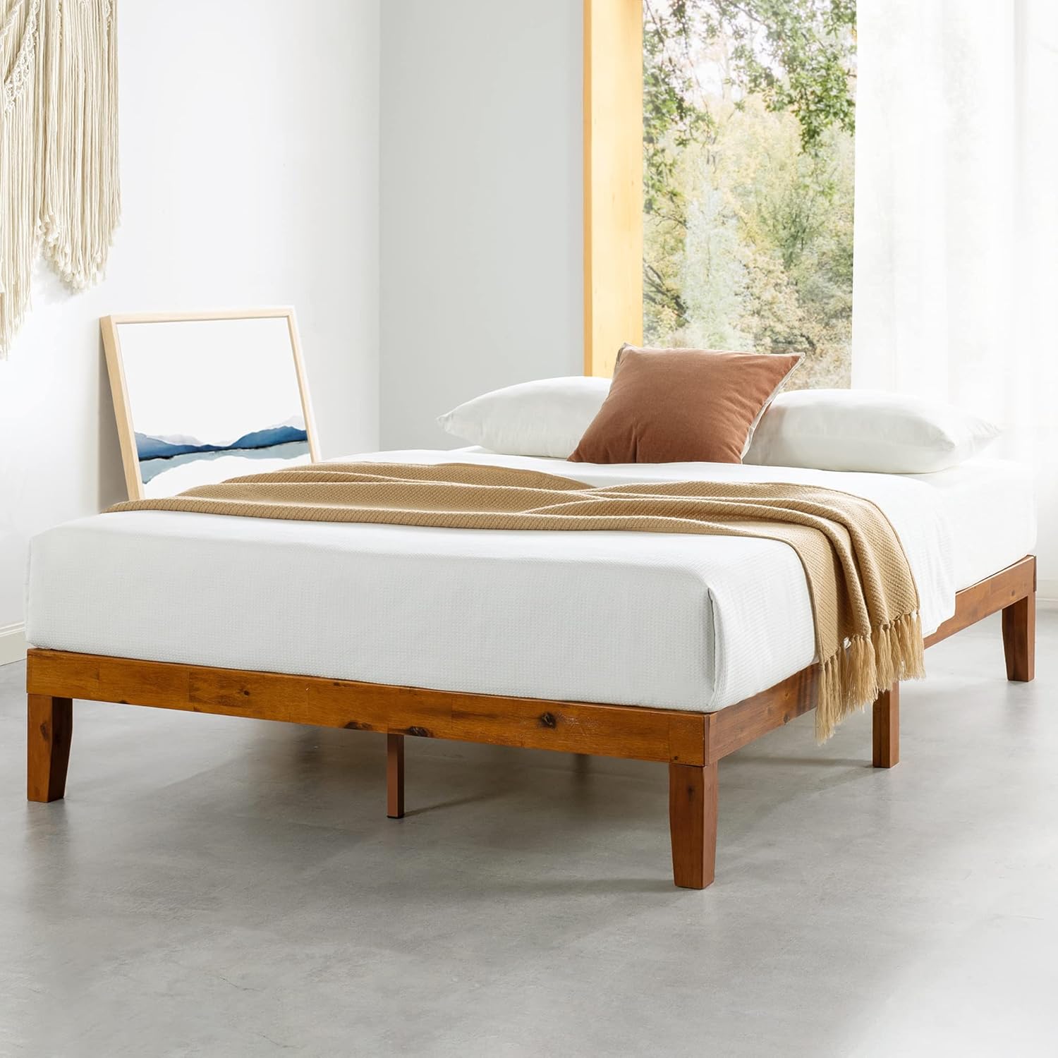 FULL SIZE, CHERRY, Solid Wood Platform Bed, 12-inch ...... Trackable Cuba Home Delivery Included.