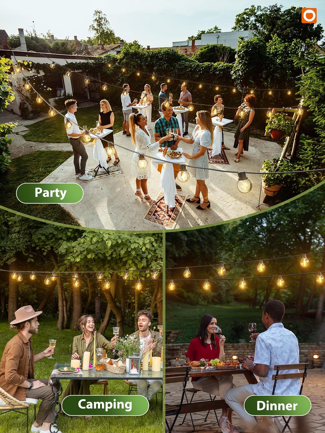 1-PACK, 54 (5W) LED Bulbs, 100 Ft. Solar String Lights, Outdoor-Waterproof, 3 Light Modes, Dimmable, Shatterproof ... Cuba Home Delivery Included, Trackable.