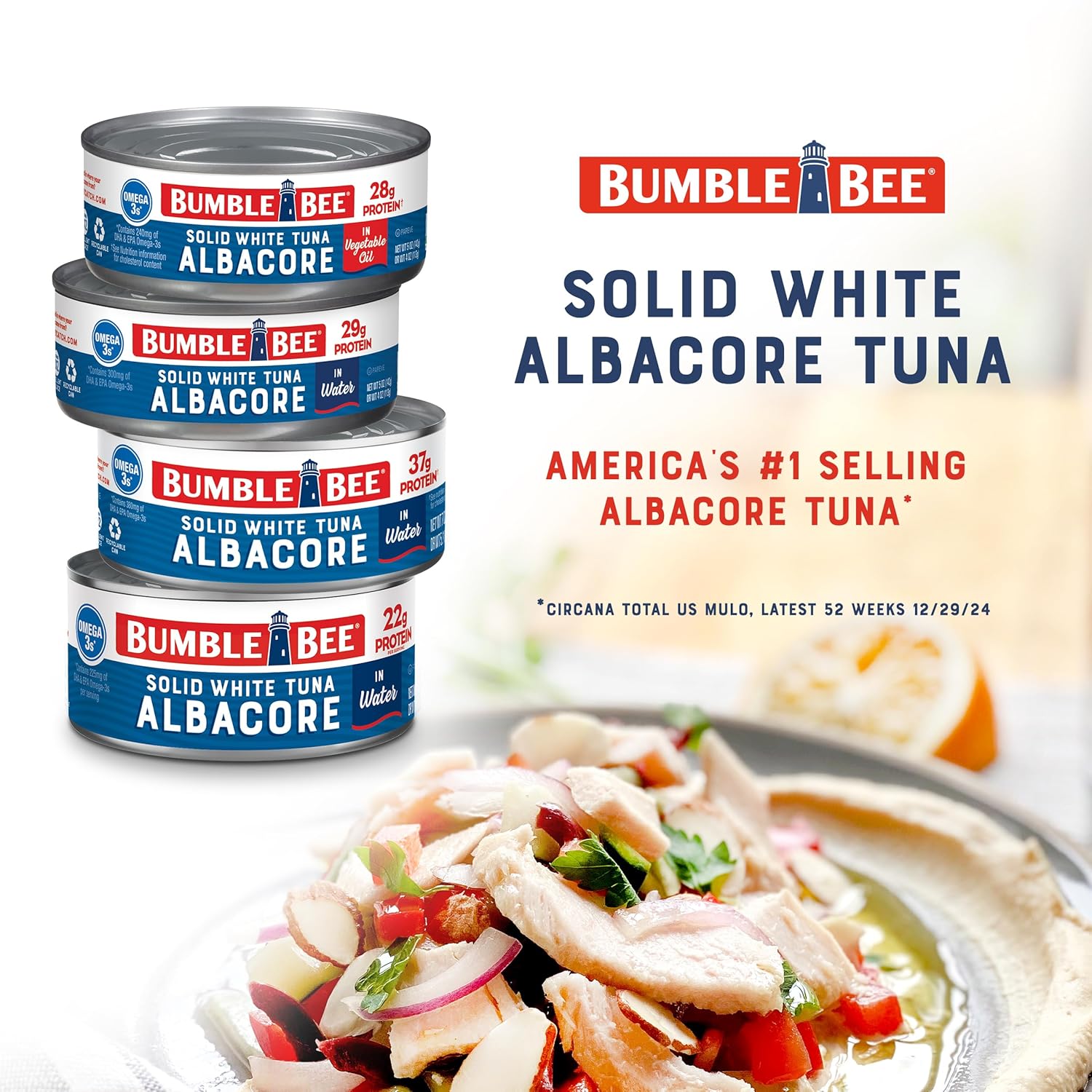 24-Cans, Bumble Bee Solid White Albacore Tuna in Vegetable Oil ... Trackable Cuba Home Delivery Included.