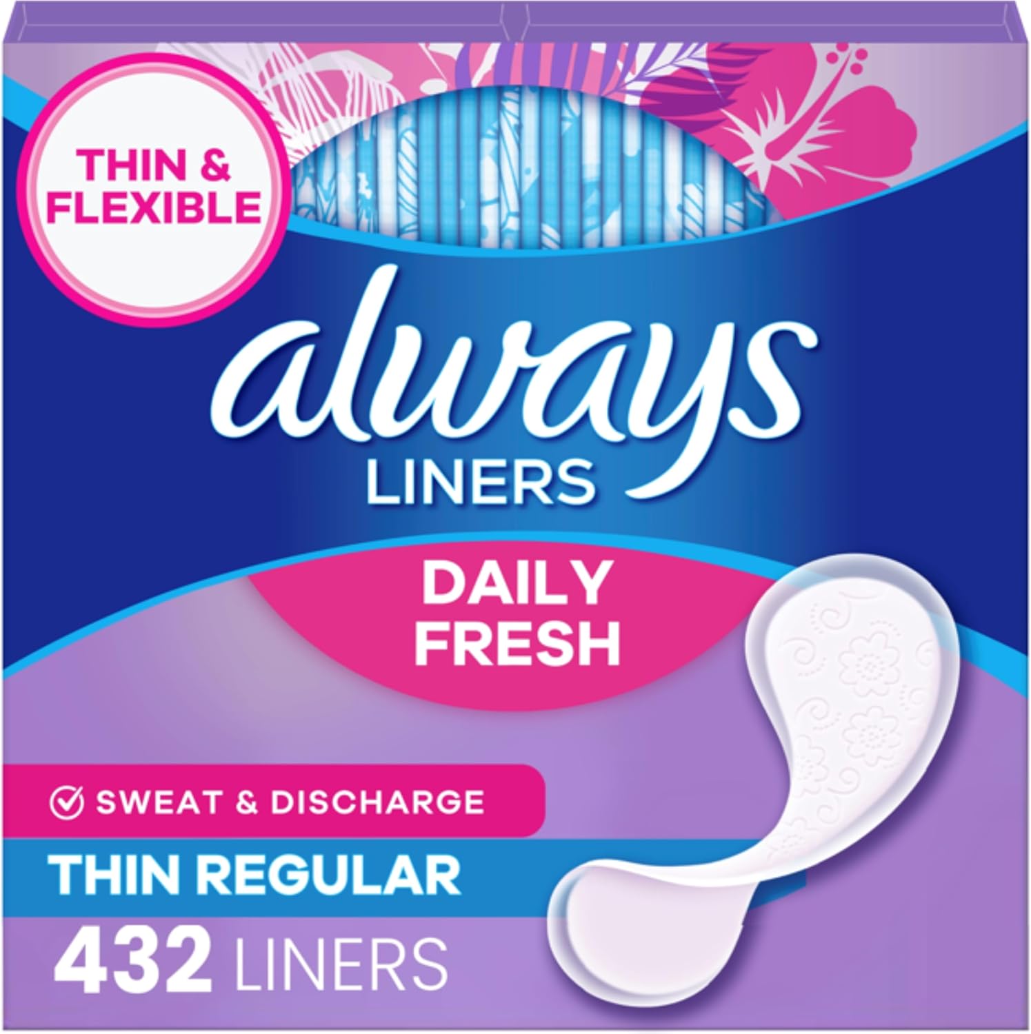 432 Count, Always Daily Fresh Thin Panty Liners, Regular Absorbency, 336 Hygiene Wipes, 6 bottles of Hand Sanitizer ... Trackable Cuba Home Delivery Included.