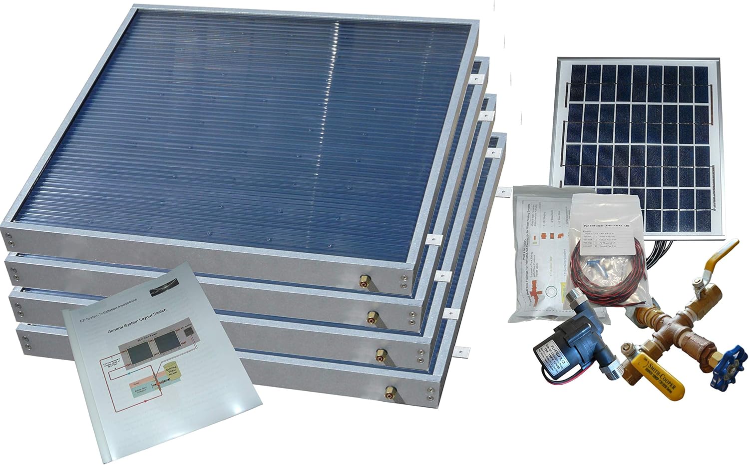 4 Panel Hybrid Solar Water Heater Kit by Heliatos Solar ...  Trackable Home Delivery to Cuba Included.