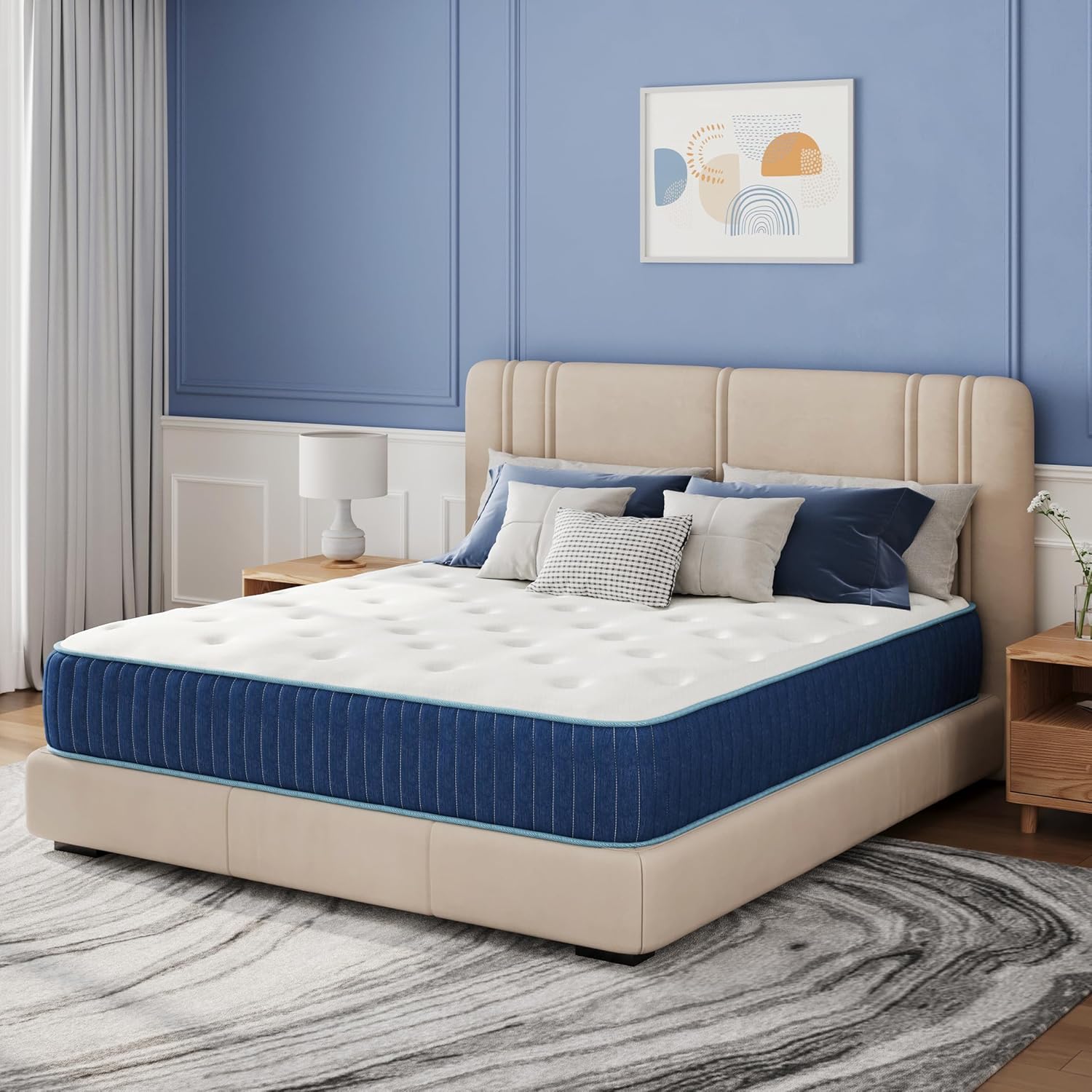 10" QUEEN Size HYBRID Mattress, EGOHOME, 80"L x 60"W ... Trackable Home Delivery to Cuba Included.