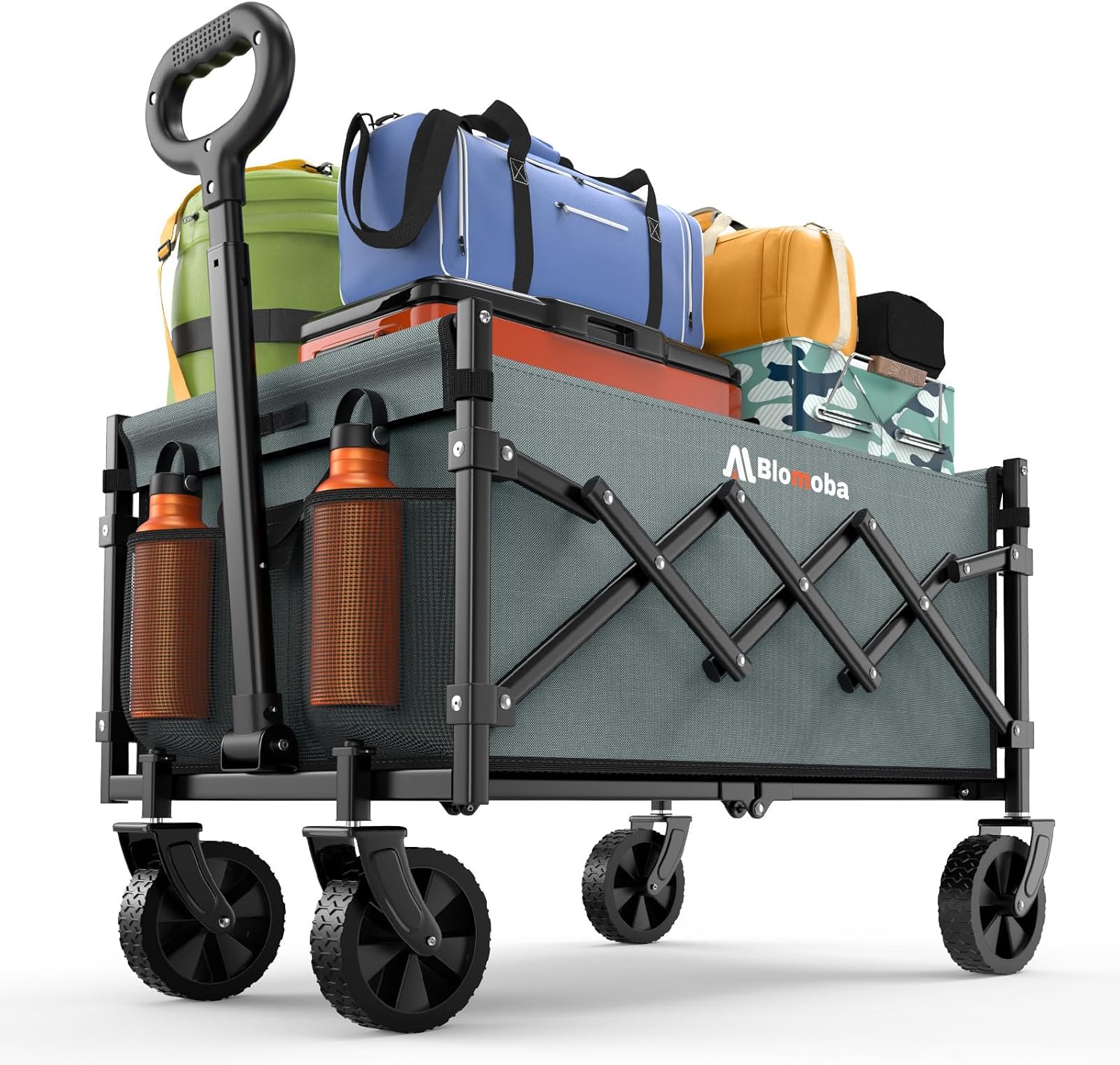 GRAY, Collapsible Wagon Cart Foldable, Lightweight, Heavy Duty by Blomoba ... Cuba Trackable, Home Delivery Included.