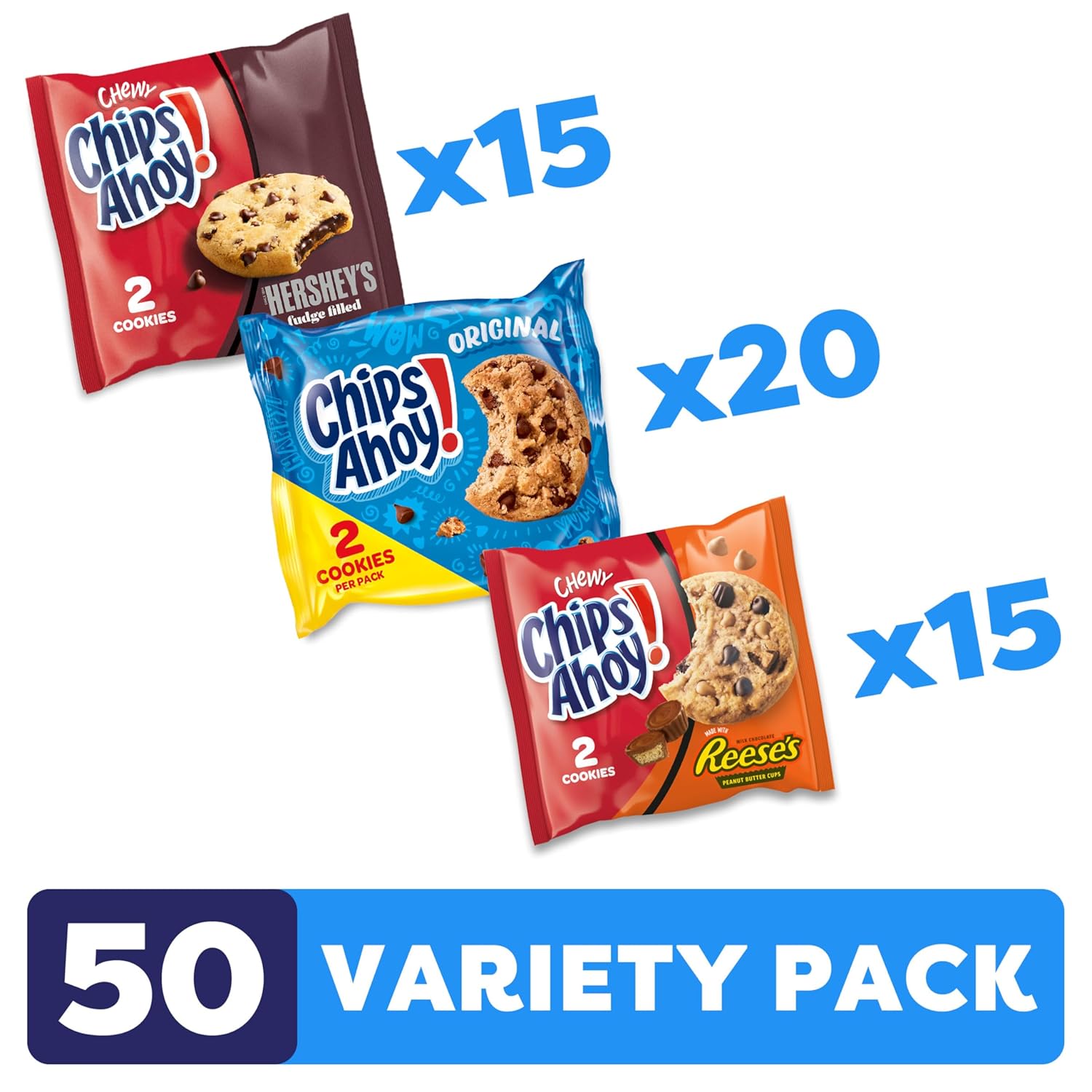 50 Snack Size Packs, Chips Ahoy Variety Pack 1   ... Cuba Home Delivery Included, Trackable.