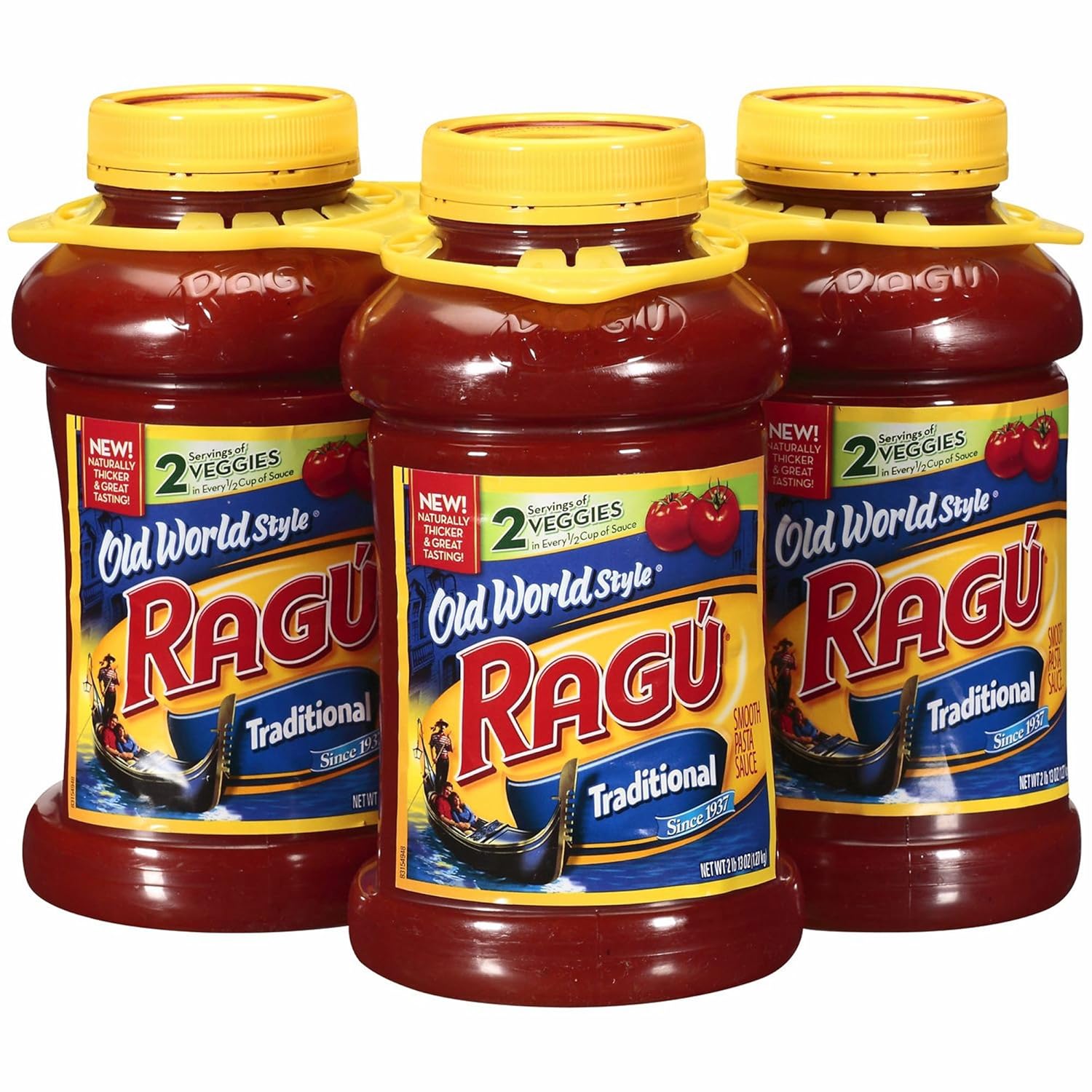 (12) Large 2.81 Lbs. - RAGU Old World Style Traditional Sauce, Plastic Jars ... Trackable Cuba Home Delivery Included.