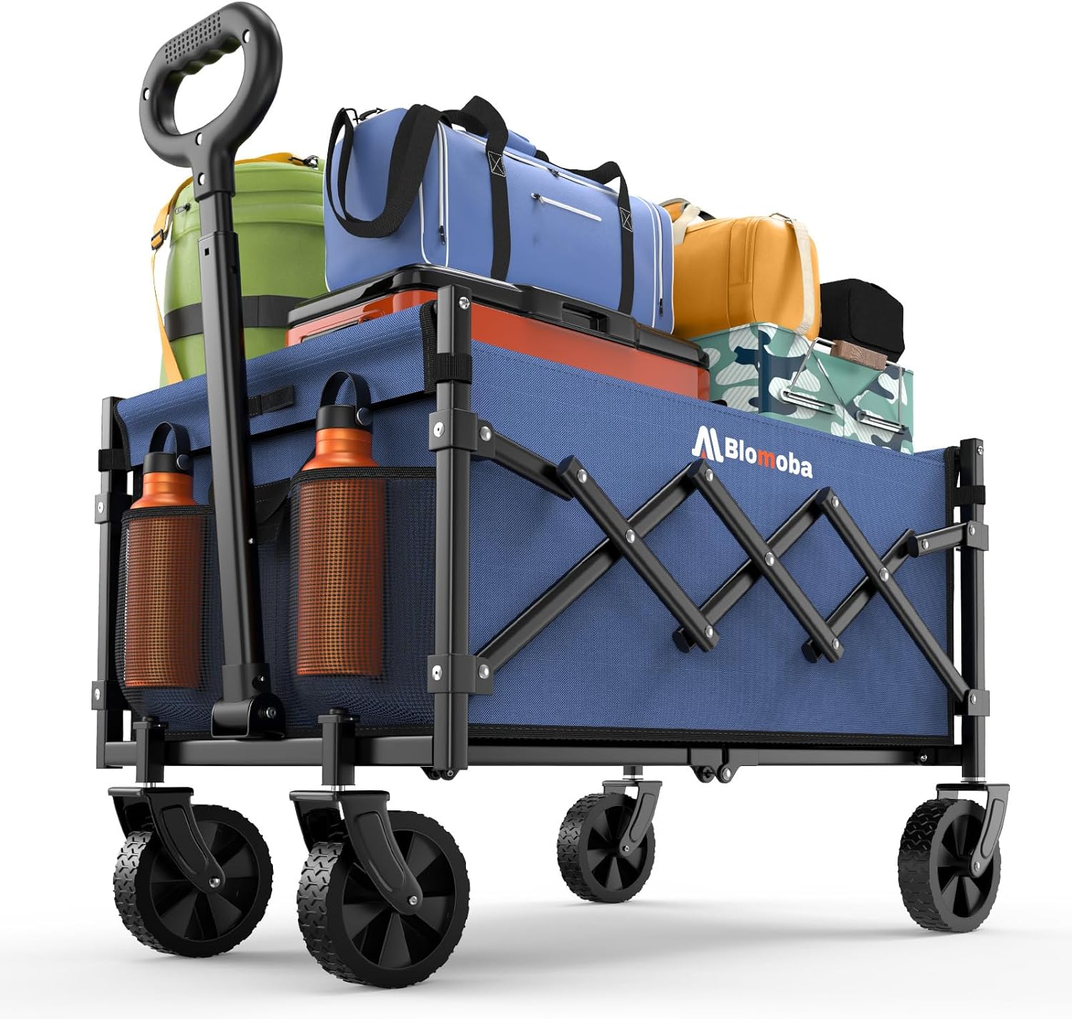 BLUE, Collapsible Wagon Cart Foldable, Lightweight, Heavy Duty by Blomoba ... Cuba Trackable, Home Delivery Included.