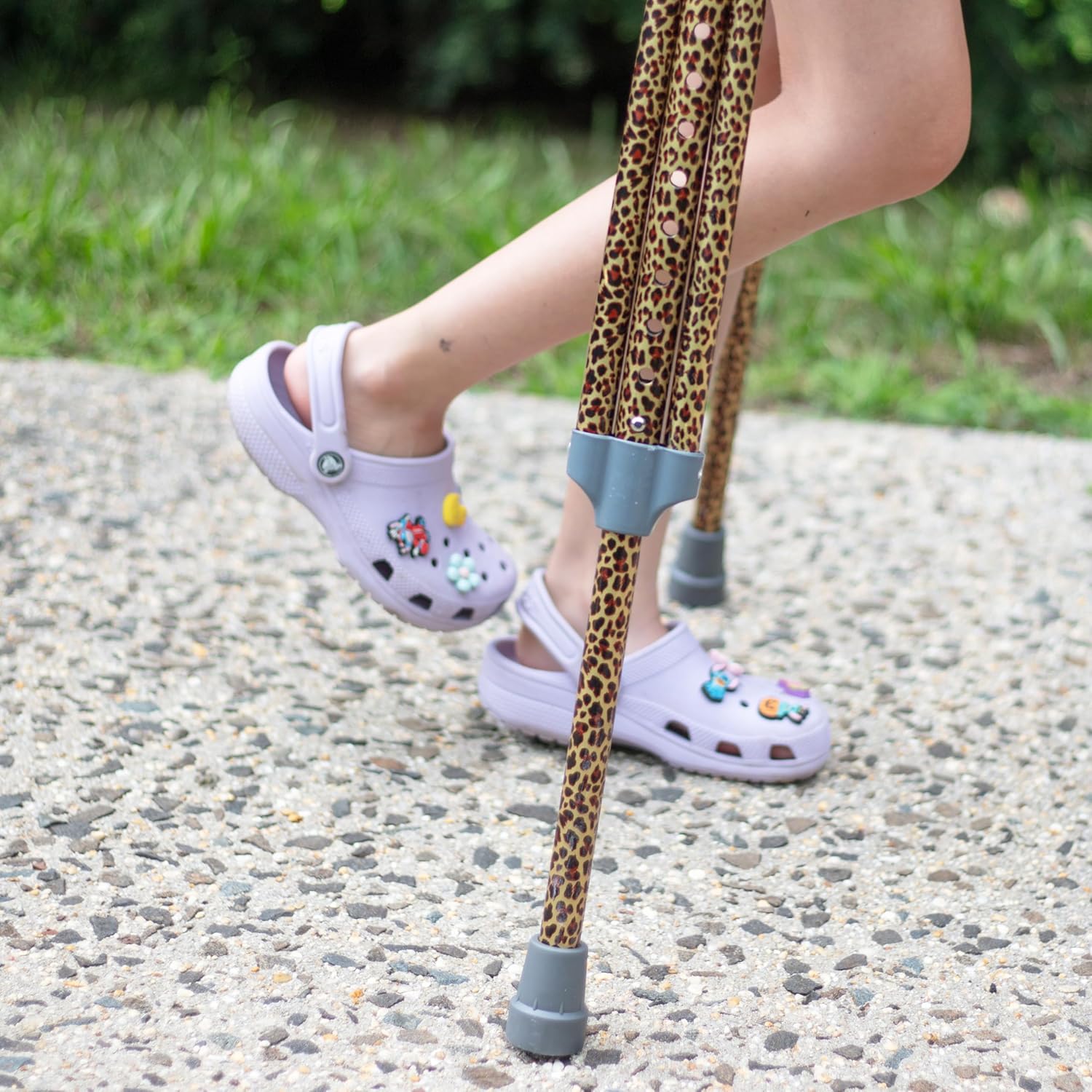 CHEETAH PRINT - Fashion Designed Crutches for Kids & Teens, Adjustable Handgrip & Length, Lightweight, Durable, Padding ... Trackable Cuba Home Delivery Included.